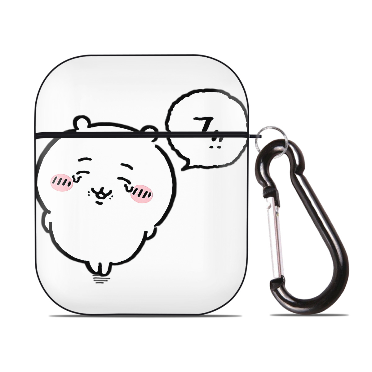 （画像用） ちいかわ ちいかわ Chii-kawa chiikawa AirPods 第2世代保護ケース ハードシェル ブラック 耐衝撃・防指紋・カラビナ付き