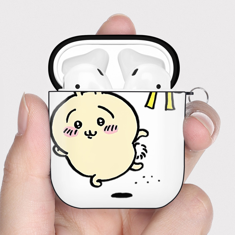 （画像用） ちいかわ うさぎ Chii-kawa usagi AirPods 第2世代保護ケース ハードシェル ブラック 耐衝撃・防指紋・カラビナ付き