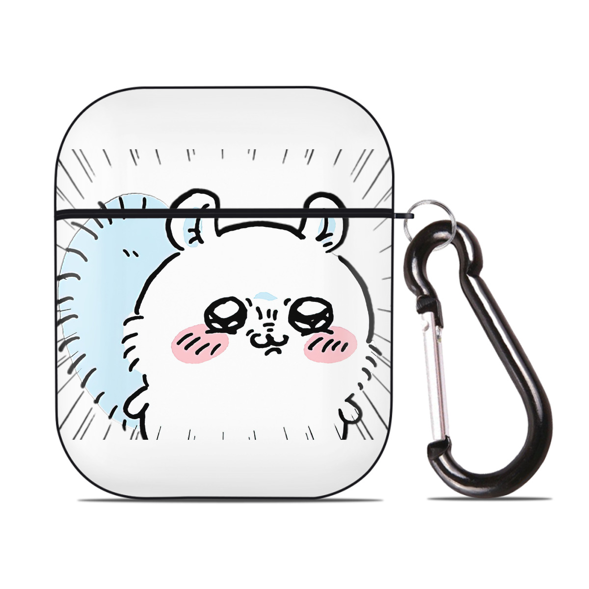 （画像用） ちいかわ モモンガ Chii-kawa Momonga AirPods 第2世代保護ケース ハードシェル ブラック 耐衝撃・防指紋・カラビナ付き