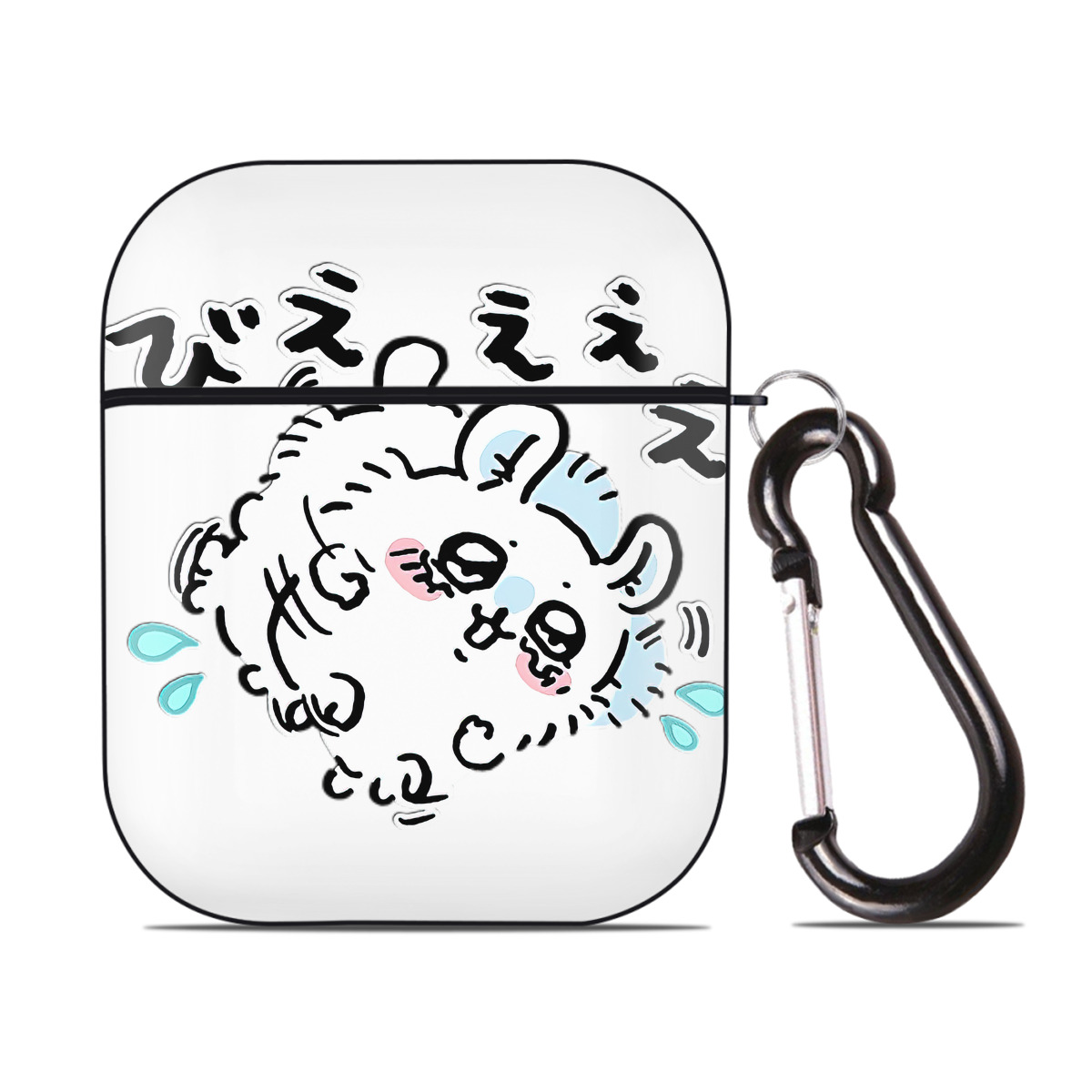 （画像用） ちいかわ モモンガ Chii-kawa Momonga AirPods 第2世代保護ケース ハードシェル ブラック 耐衝撃・防指紋・カラビナ付き