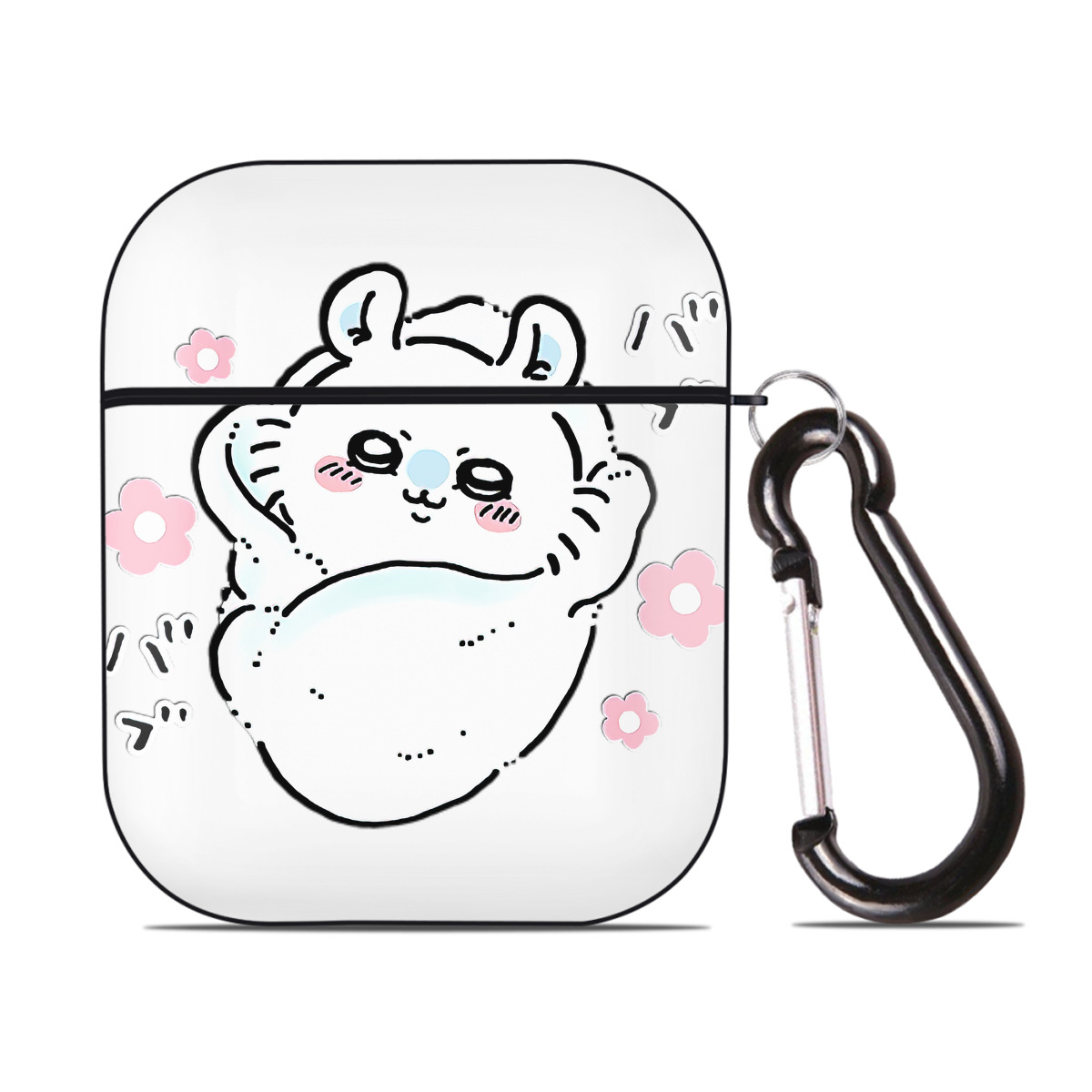 （画像用） ちいかわ モモンガ Chii-kawa Momonga AirPods 第2世代保護ケース ハードシェル ブラック 耐衝撃・防指紋・カラビナ付き