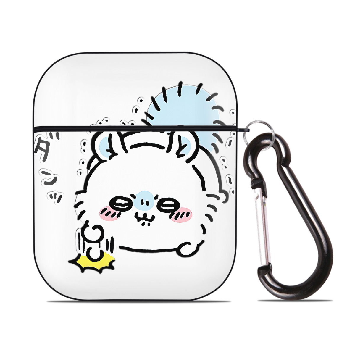 （画像用） ちいかわ モモンガ Chii-kawa Momonga AirPods 第2世代保護ケース ハードシェル ブラック 耐衝撃・防指紋・カラビナ付き