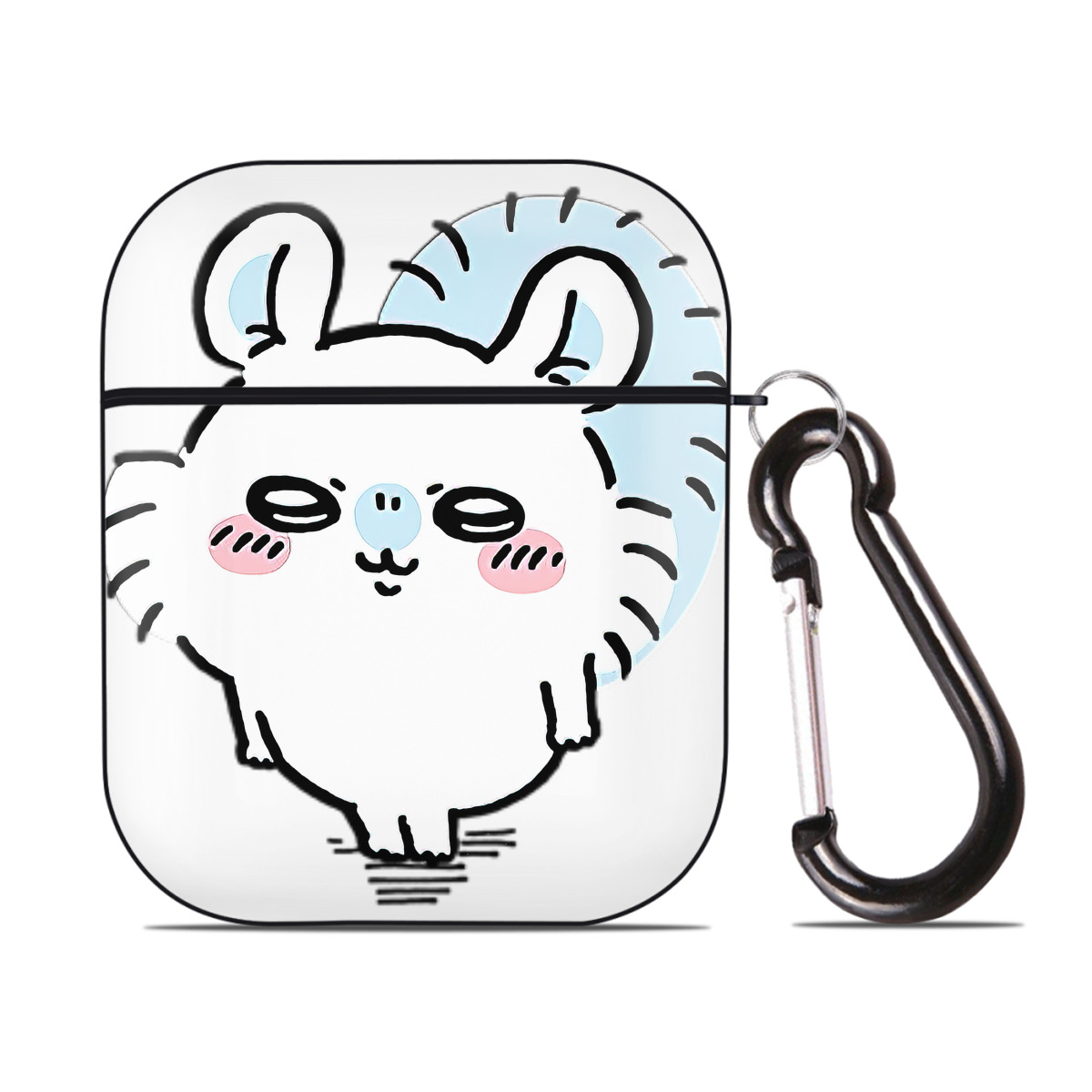 （画像用） ちいかわ モモンガ Chii-kawa Momonga AirPods 第2世代保護ケース ハードシェル ブラック 耐衝撃・防指紋・カラビナ付き