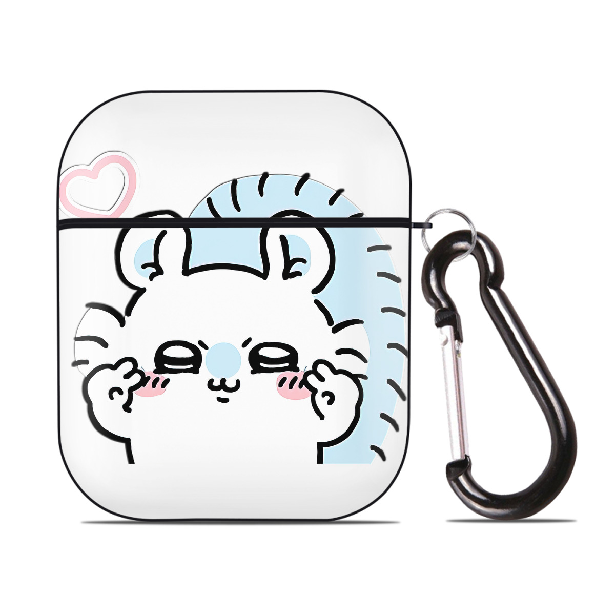 （画像用） ちいかわ モモンガ Chii-kawa Momonga AirPods 第2世代保護ケース ハードシェル ブラック 耐衝撃・防指紋・カラビナ付き