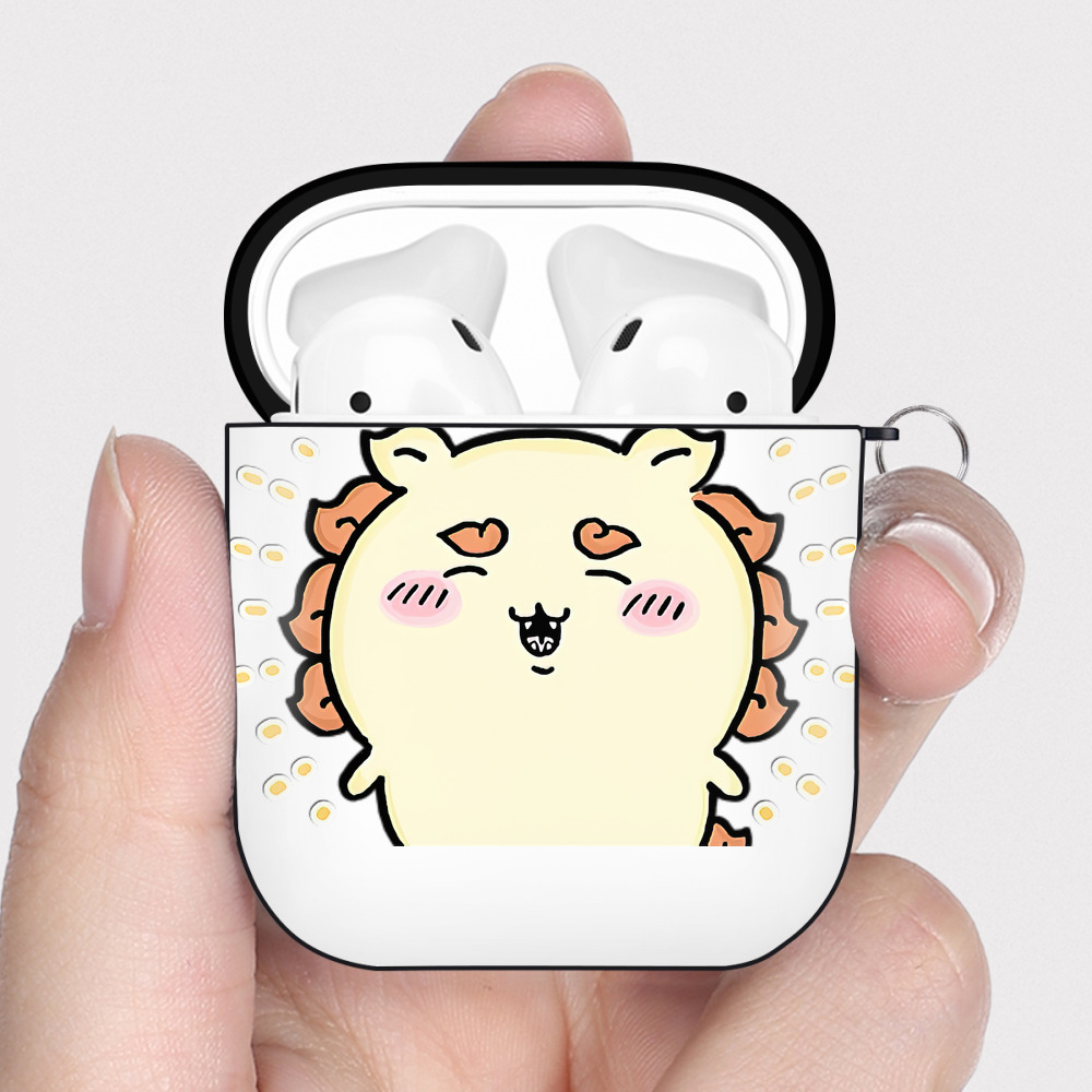（画像用） ちいかわ シーサー Chii-kawa Shisa AirPods 第2世代保護ケース ハードシェル ブラック 耐衝撃・防指紋・カラビナ付き