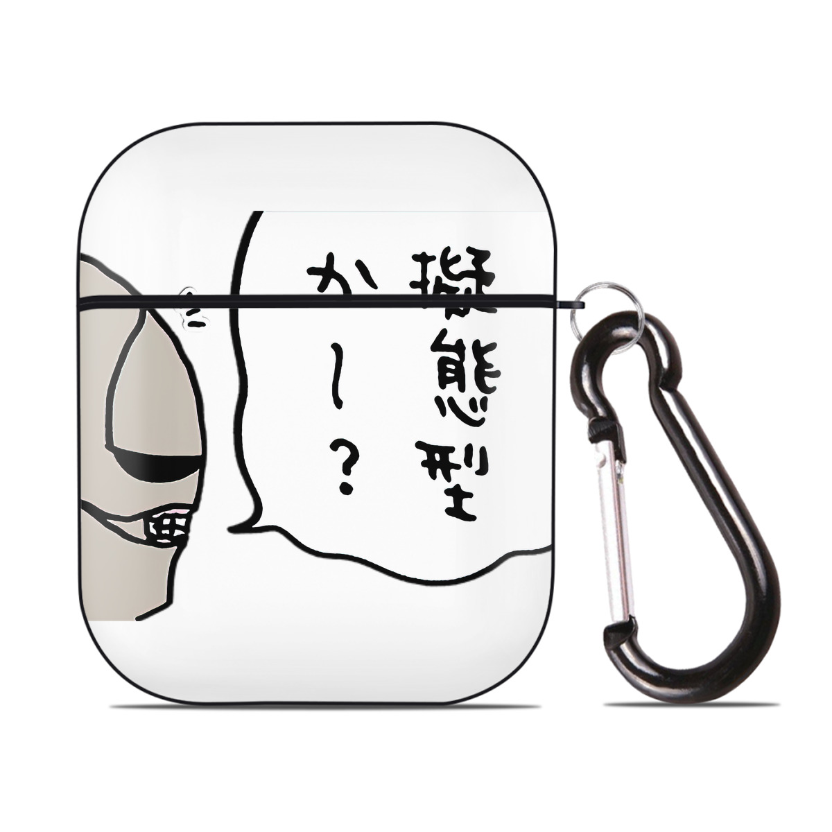 （画像用） ちいかわ 労働の鎧さん Chii-kawa Mr. Armor of Labor AirPods 第2世代保護ケース ハードシェル ブラック 耐衝撃・防指紋・カラビナ付き
