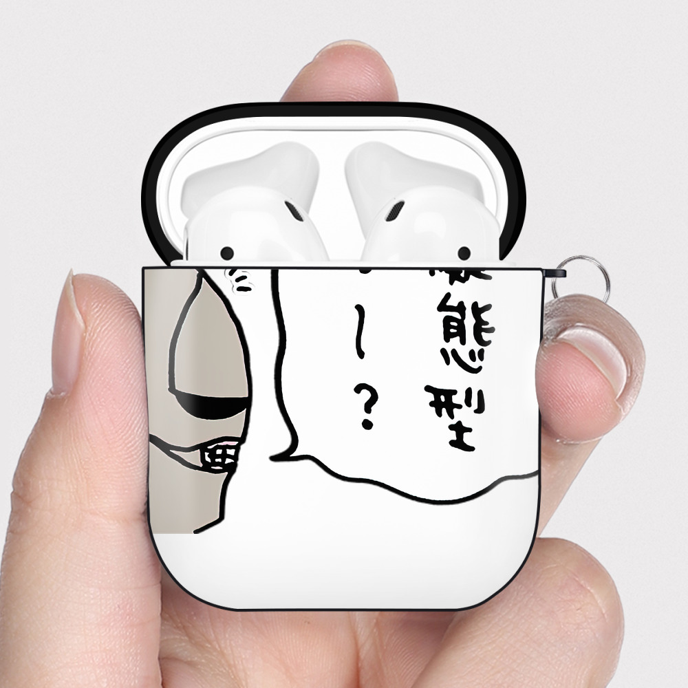 （画像用） ちいかわ 労働の鎧さん Chii-kawa Mr. Armor of Labor AirPods 第2世代保護ケース ハードシェル ブラック 耐衝撃・防指紋・カラビナ付き