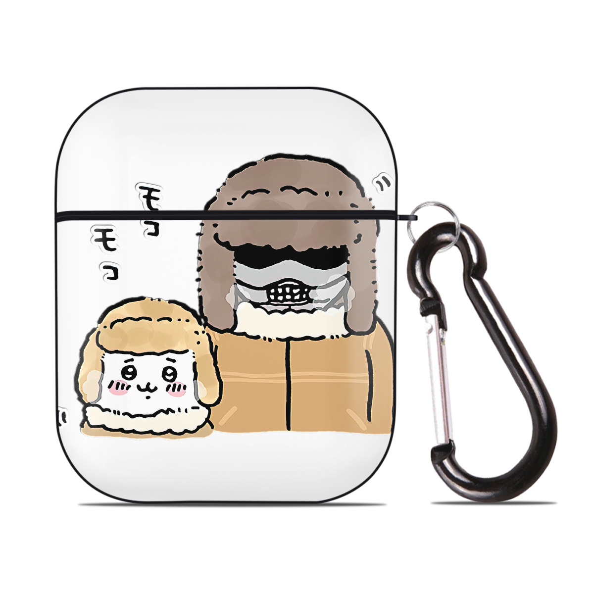 （画像用） ちいかわ 労働の鎧さん Chii-kawa Mr. Armor of Labor AirPods 第2世代保護ケース ハードシェル ブラック 耐衝撃・防指紋・カラビナ付き