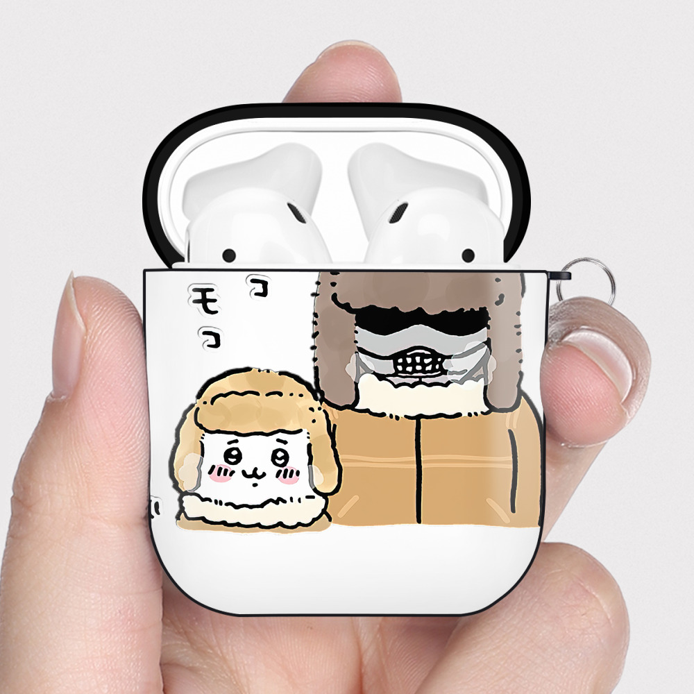 （画像用） ちいかわ 労働の鎧さん Chii-kawa Mr. Armor of Labor AirPods 第2世代保護ケース ハードシェル ブラック 耐衝撃・防指紋・カラビナ付き