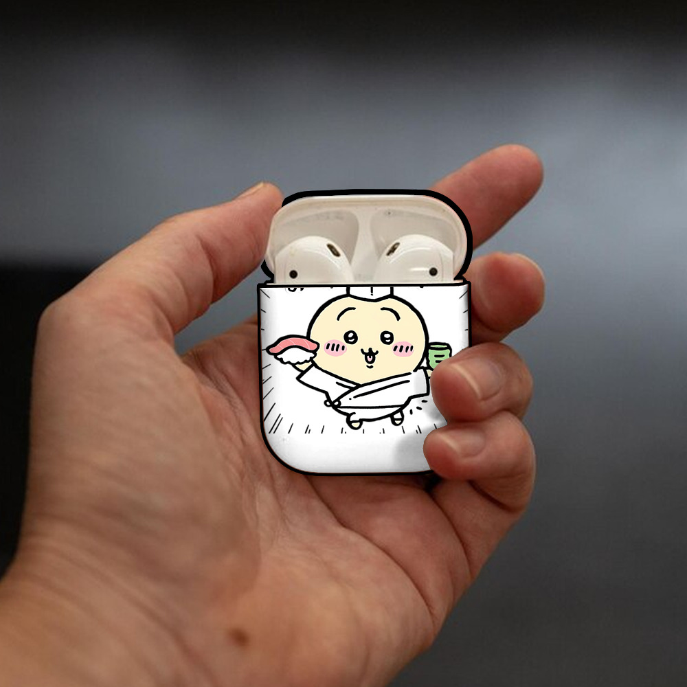 ちいかわ うさぎ Chii-kawa usagi AirPods 第2世代保護ケース ハードシェル ブラック 耐衝撃・防指紋・カラビナ付き