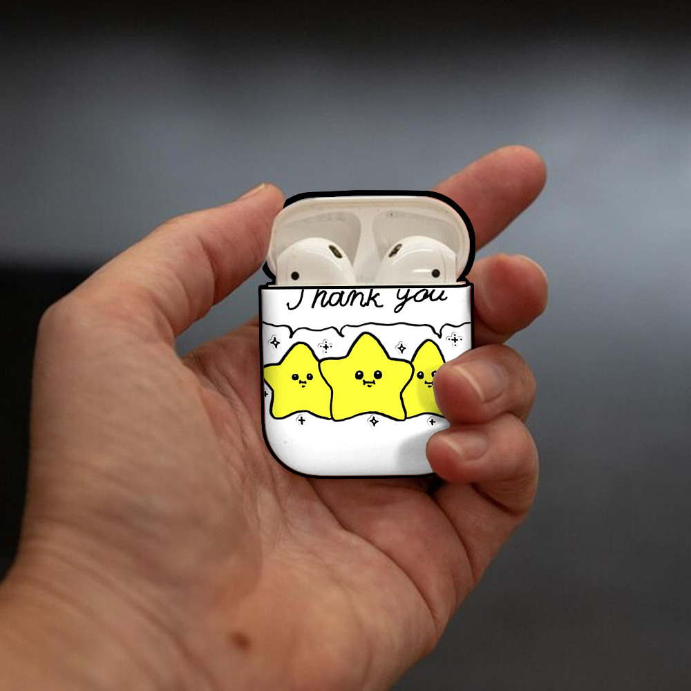 ちいかわ 流れ星 Chii-kawa Shooting star AirPods 第2世代保護ケース ハードシェル ブラック 耐衝撃・防指紋・カラビナ付き