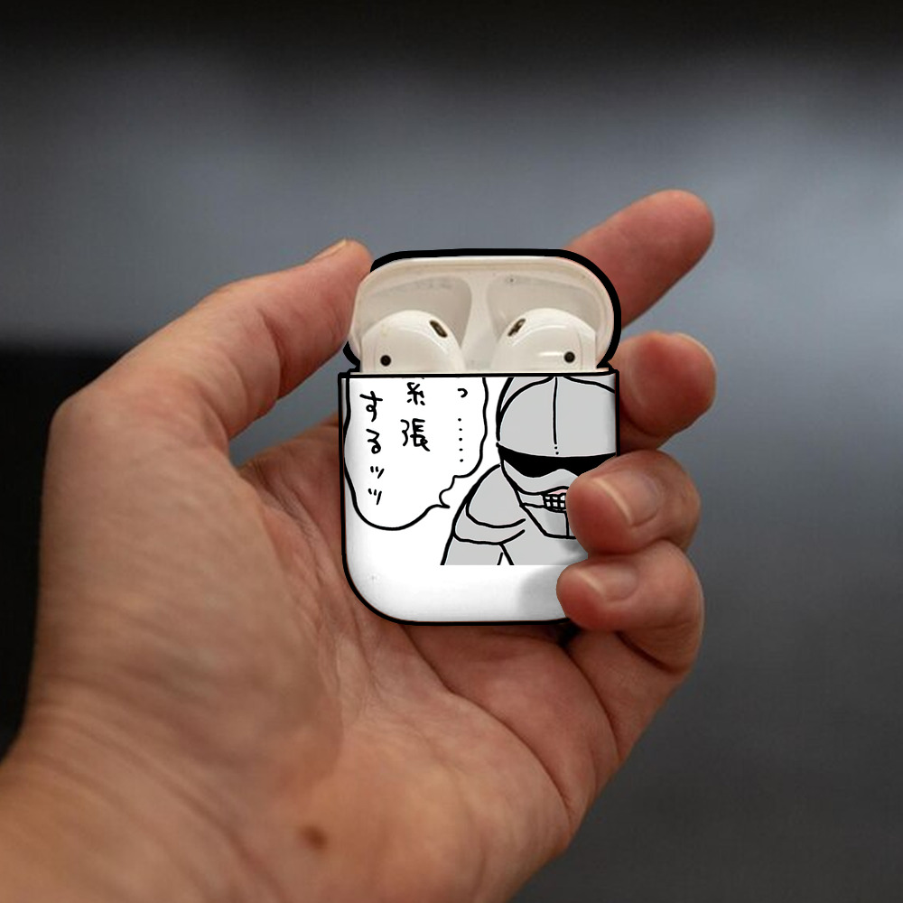 ちいかわ 労働の鎧さん Chii-kawa Mr. Armor of Labor AirPods 第2世代保護ケース ハードシェル ブラック 耐衝撃・防指紋・カラビナ付き