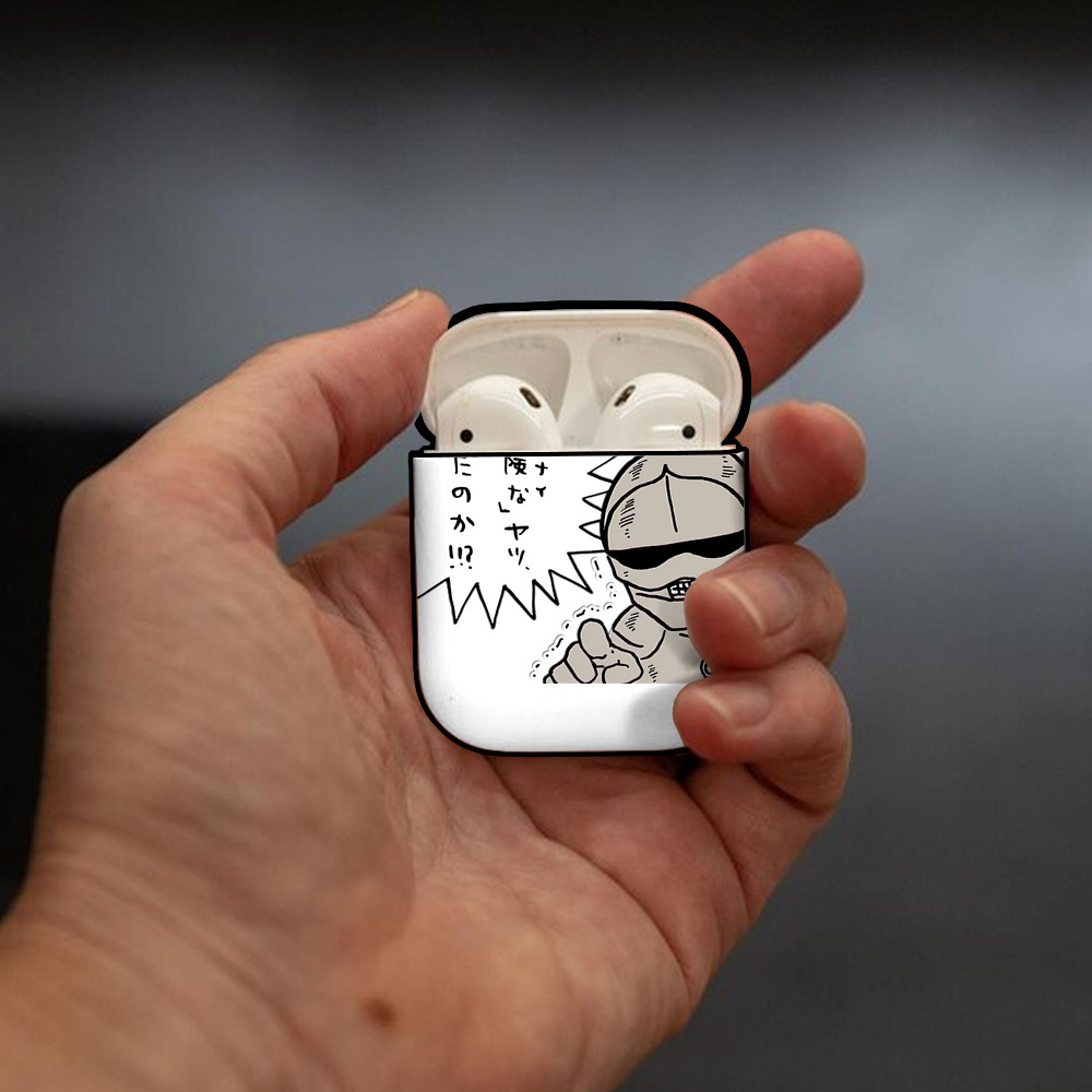 ちいかわ 労働の鎧さん Chii-kawa Mr. Armor of Labor AirPods 第2世代保護ケース ハードシェル ブラック 耐衝撃・防指紋・カラビナ付き