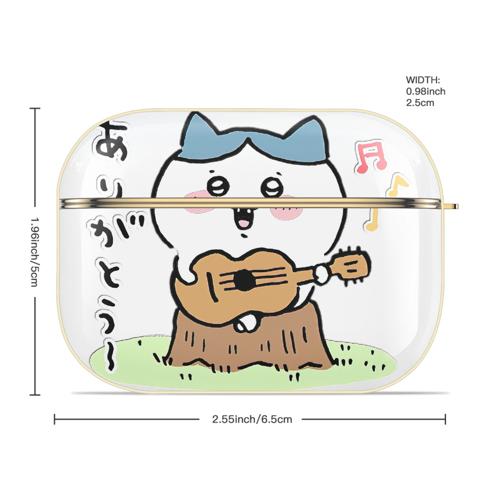 ちいかわ ハチワレ Chii-kawa hachiware 【AirPods Pro用】ハードシェル保護ケース｜耐衝撃・防指紋・カラビナ付き商品仕様
