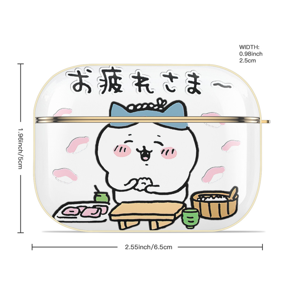 ちいかわ ハチワレ Chii-kawa hachiware 【AirPods Pro用】ハードシェル保護ケース｜耐衝撃・防指紋・カラビナ付き商品仕様