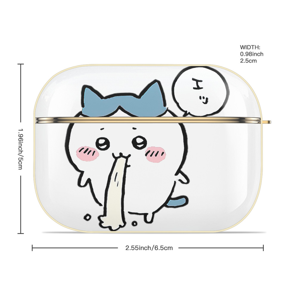 ちいかわ ハチワレ Chii-kawa hachiware 【AirPods Pro用】ハードシェル保護ケース｜耐衝撃・防指紋・カラビナ付き商品仕様
