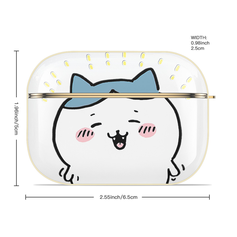 ちいかわ ハチワレ Chii-kawa hachiware 【AirPods Pro用】ハードシェル保護ケース｜耐衝撃・防指紋・カラビナ付き商品仕様
