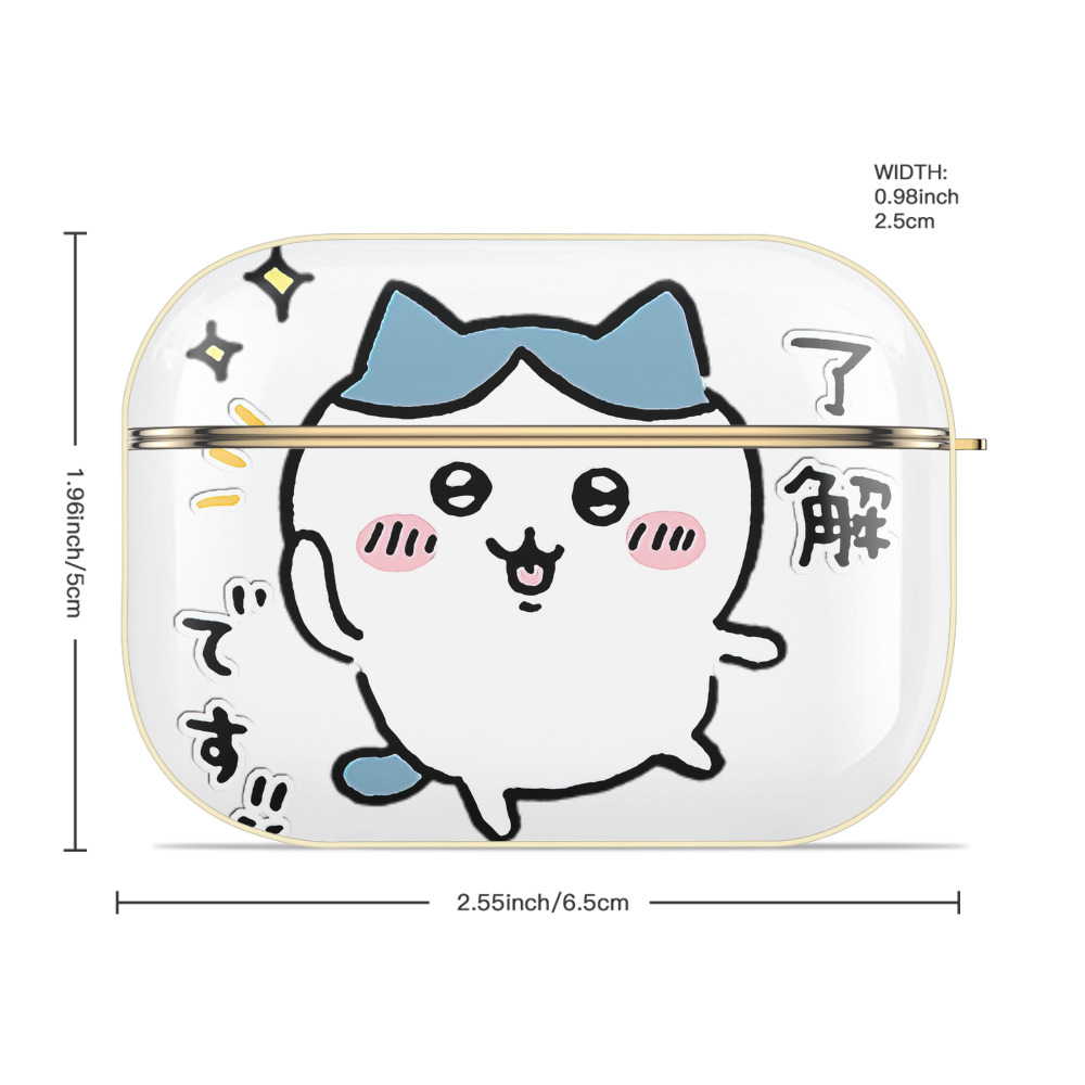 ちいかわ ハチワレ Chii-kawa hachiware 【AirPods Pro用】ハードシェル保護ケース｜耐衝撃・防指紋・カラビナ付き商品仕様