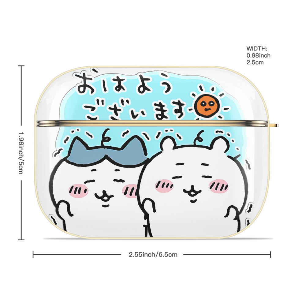 ちいかわ ハチワレ Chii-kawa hachiware 【AirPods Pro用】ハードシェル保護ケース｜耐衝撃・防指紋・カラビナ付き商品仕様