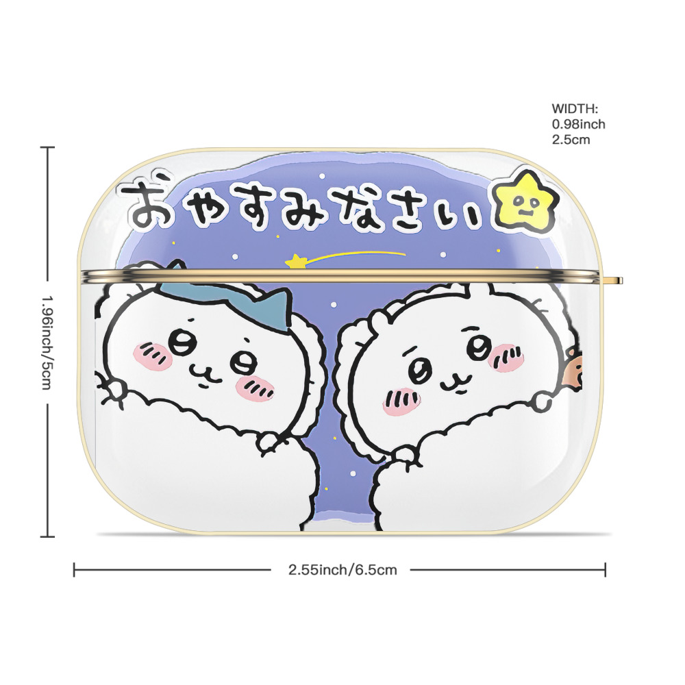 ちいかわ ハチワレ Chii-kawa hachiware 【AirPods Pro用】ハードシェル保護ケース｜耐衝撃・防指紋・カラビナ付き商品仕様