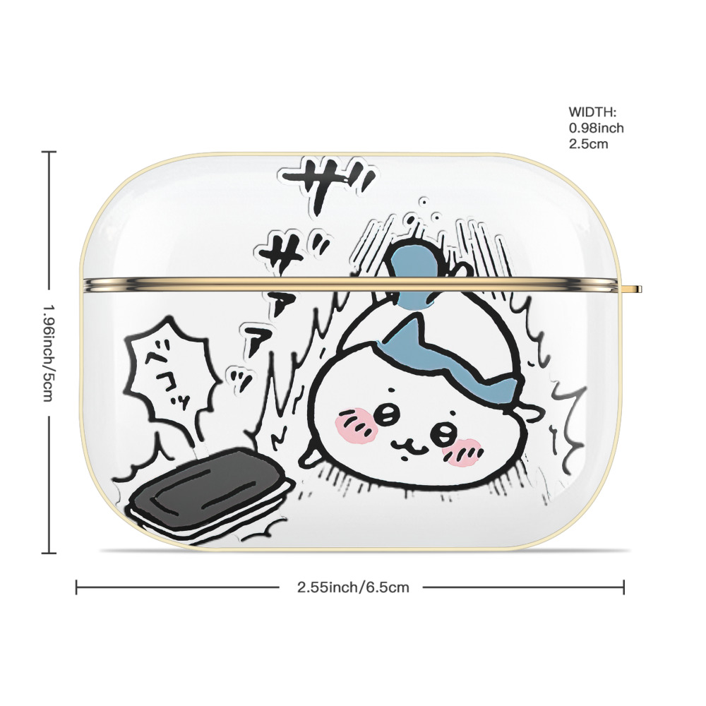 ちいかわ ハチワレ Chii-kawa hachiware 【AirPods Pro用】ハードシェル保護ケース｜耐衝撃・防指紋・カラビナ付き商品仕様