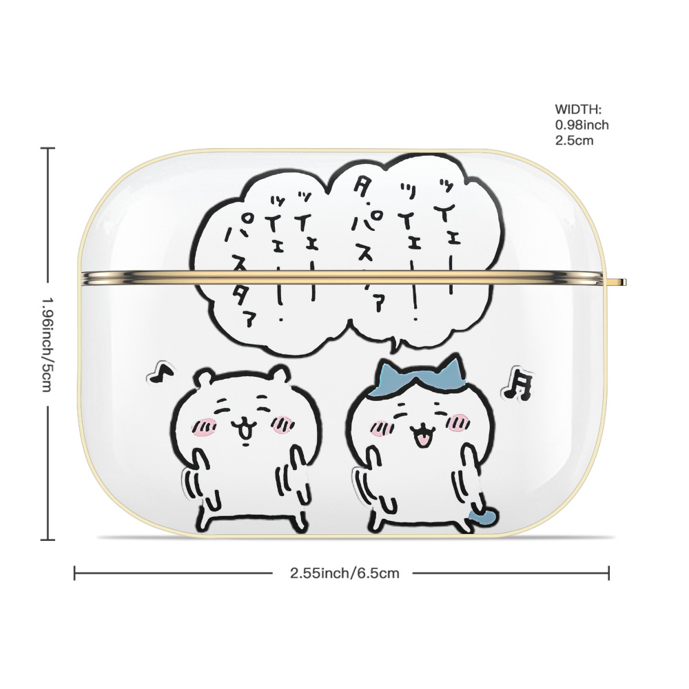 ちいかわ ハチワレ Chii-kawa hachiware 【AirPods Pro用】ハードシェル保護ケース｜耐衝撃・防指紋・カラビナ付き商品仕様