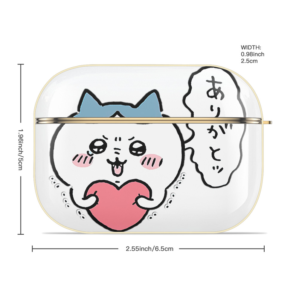 ちいかわ ハチワレ Chii-kawa hachiware 【AirPods Pro用】ハードシェル保護ケース｜耐衝撃・防指紋・カラビナ付き商品仕様