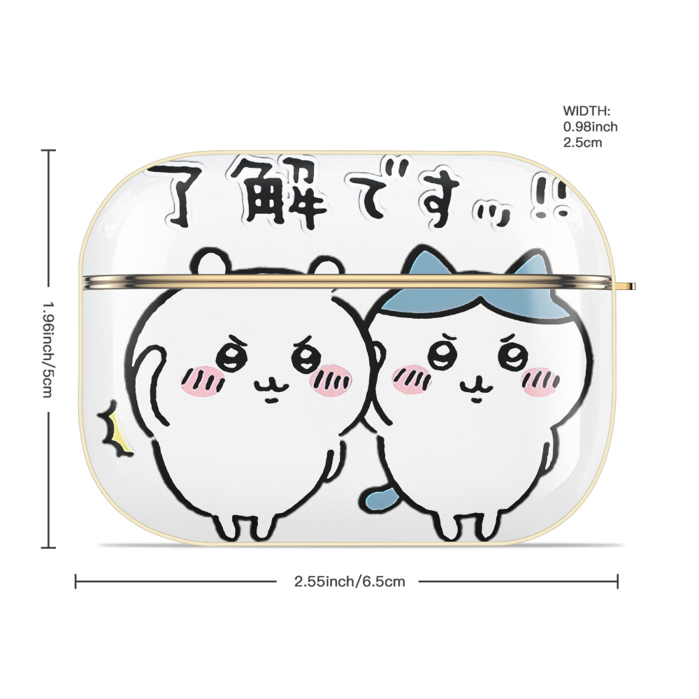 ちいかわ ハチワレ Chii-kawa hachiware 【AirPods Pro用】ハードシェル保護ケース｜耐衝撃・防指紋・カラビナ付き商品仕様