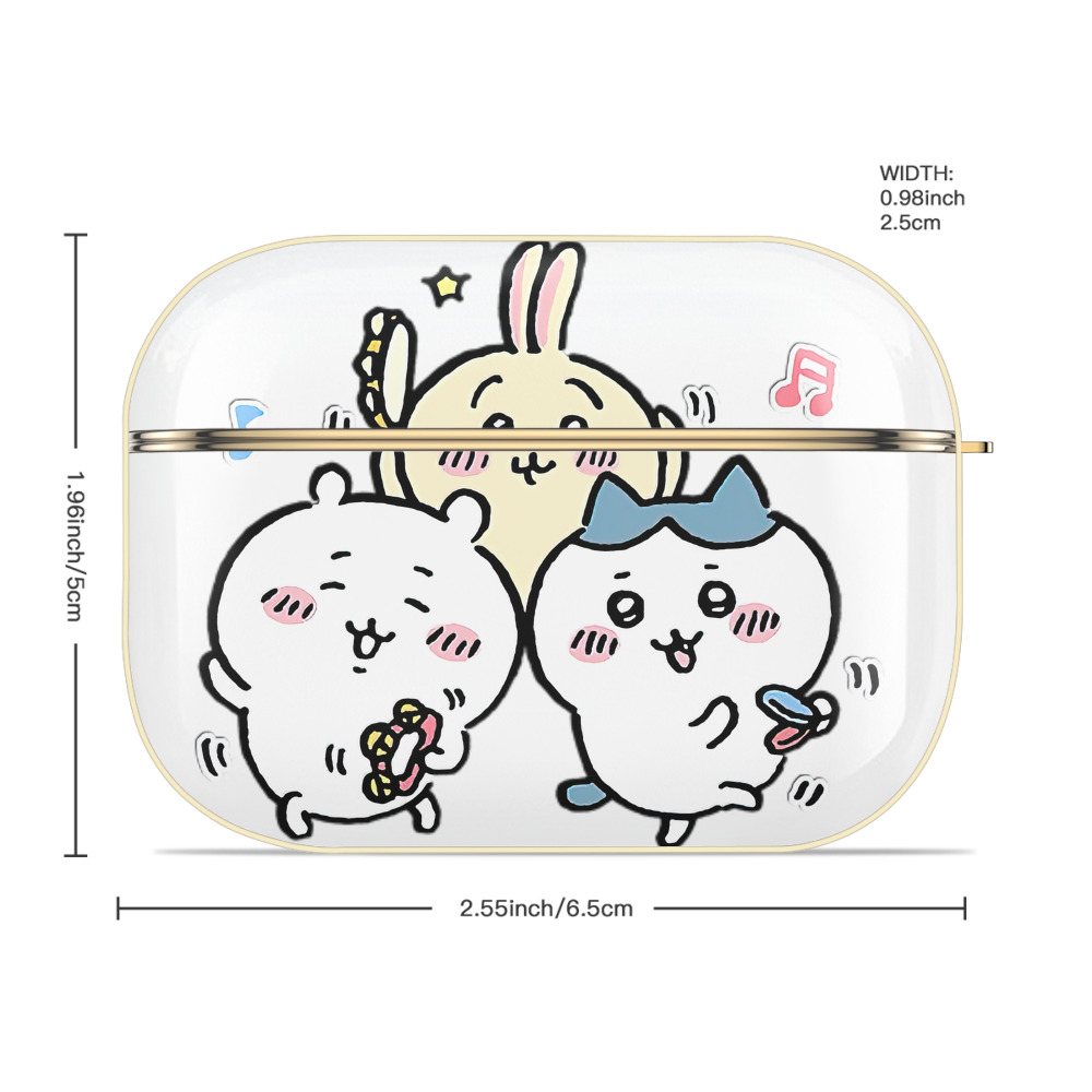 ちいかわ ハチワレ Chii-kawa hachiware 【AirPods Pro用】ハードシェル保護ケース｜耐衝撃・防指紋・カラビナ付き商品仕様