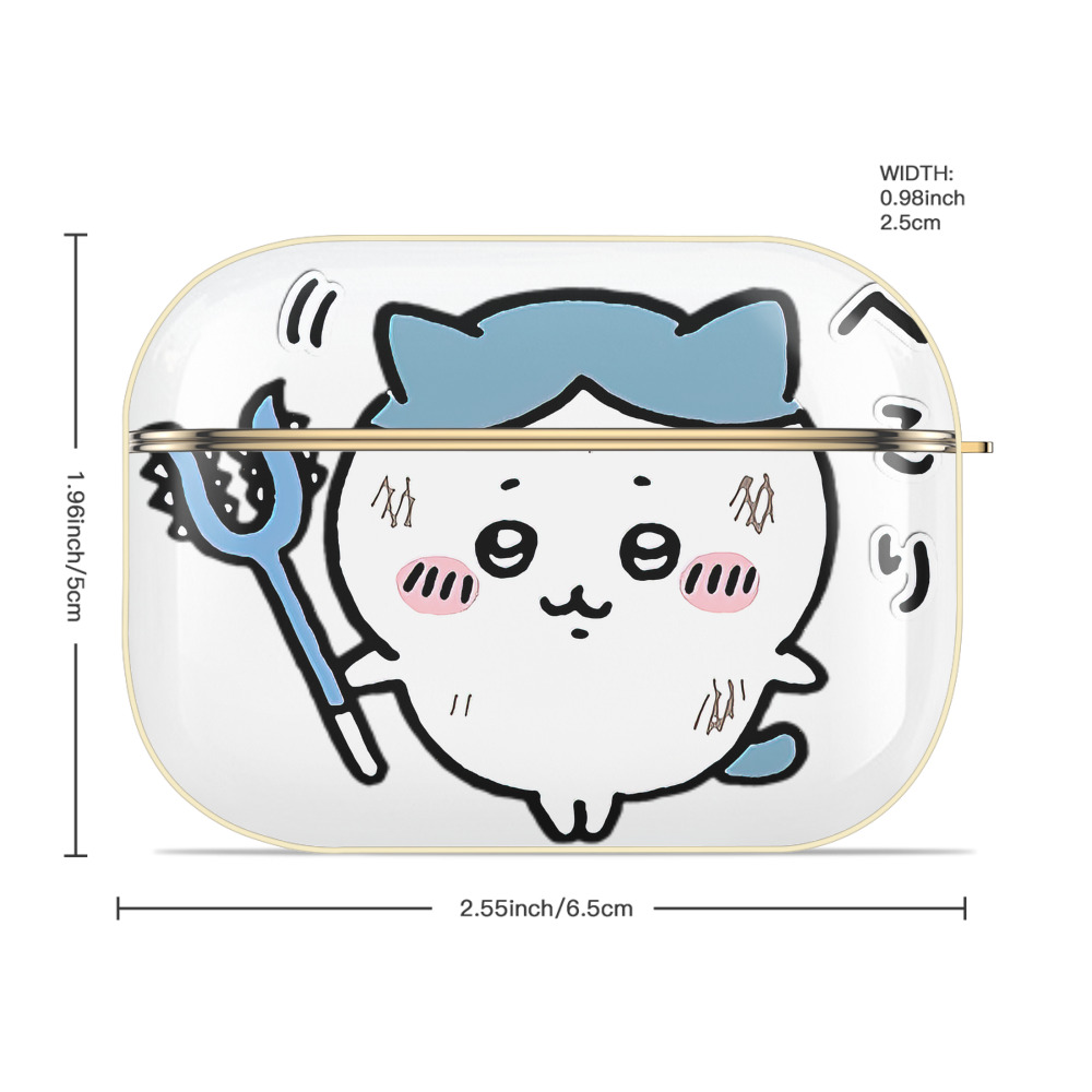ちいかわ ハチワレ Chii-kawa hachiware 【AirPods Pro用】ハードシェル保護ケース｜耐衝撃・防指紋・カラビナ付き商品仕様