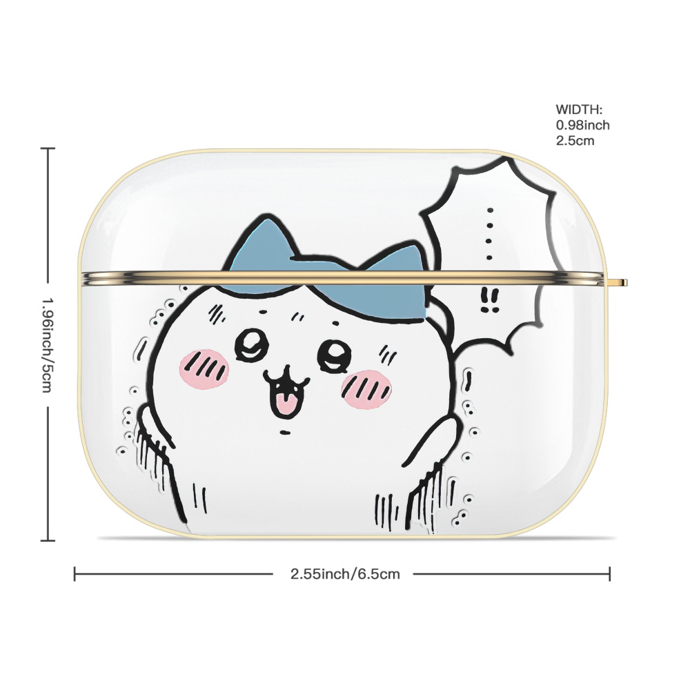 ちいかわ ハチワレ Chii-kawa hachiware 【AirPods Pro用】ハードシェル保護ケース｜耐衝撃・防指紋・カラビナ付き商品仕様