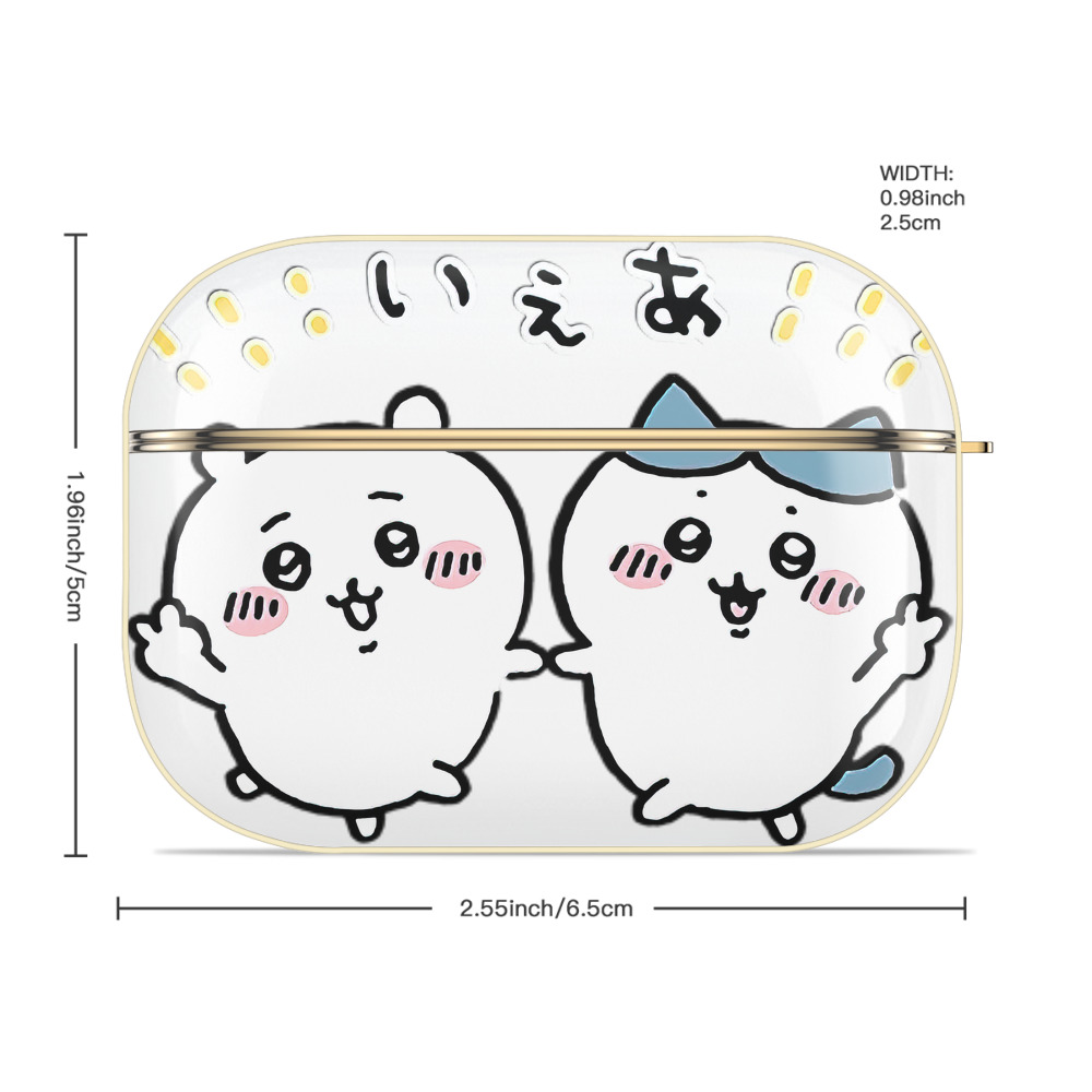 ちいかわ ハチワレ Chii-kawa hachiware 【AirPods Pro用】ハードシェル保護ケース｜耐衝撃・防指紋・カラビナ付き商品仕様
