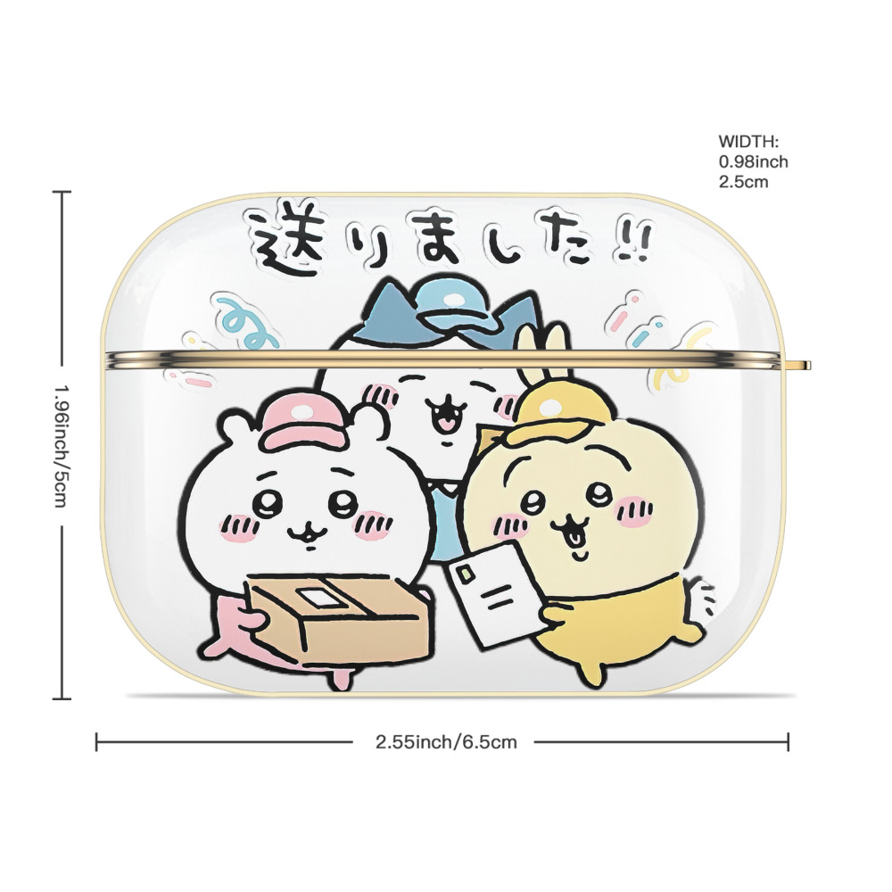 ちいかわ ハチワレ Chii-kawa hachiware 【AirPods Pro用】ハードシェル保護ケース｜耐衝撃・防指紋・カラビナ付き商品仕様