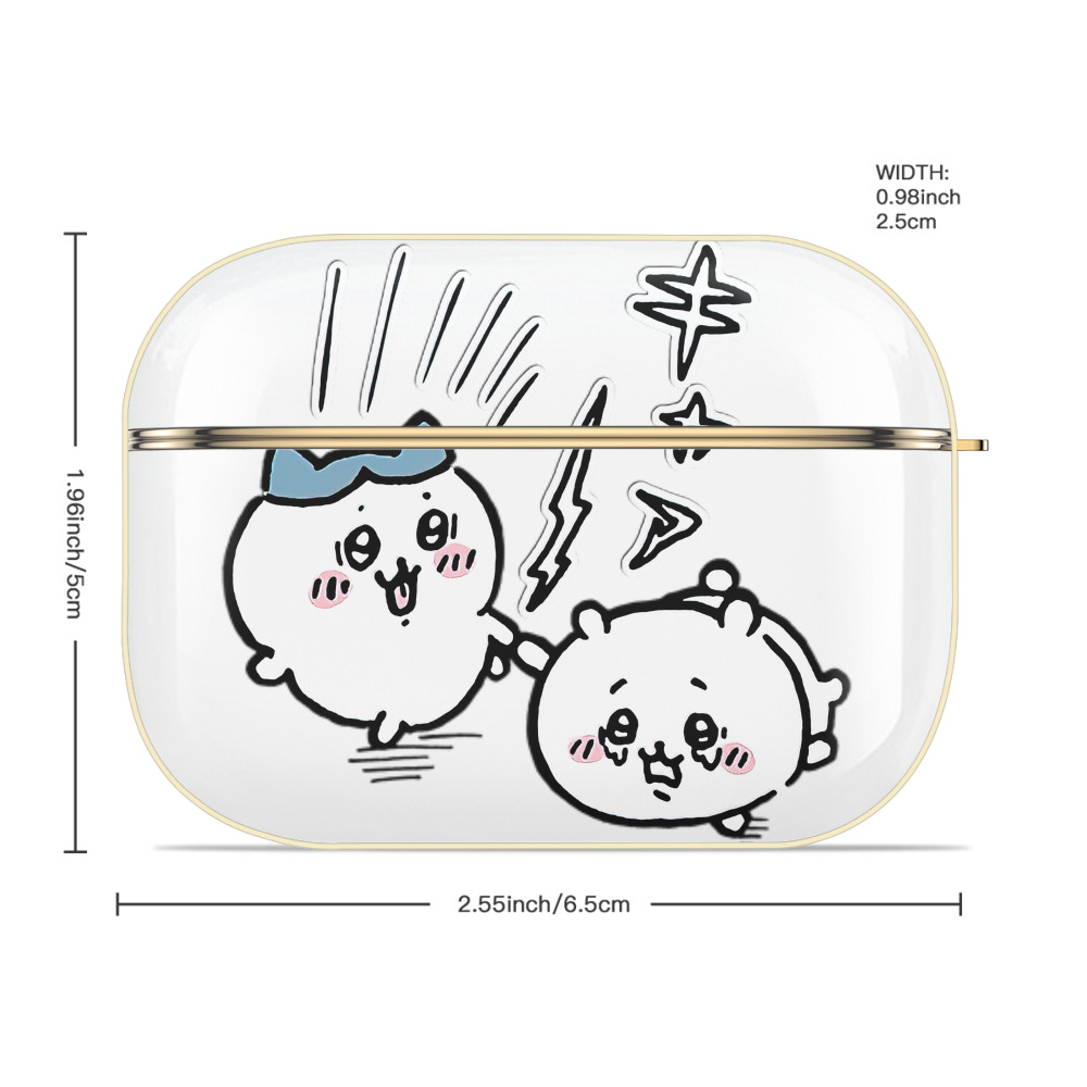 ちいかわ ハチワレ Chii-kawa hachiware 【AirPods Pro用】ハードシェル保護ケース｜耐衝撃・防指紋・カラビナ付き商品仕様