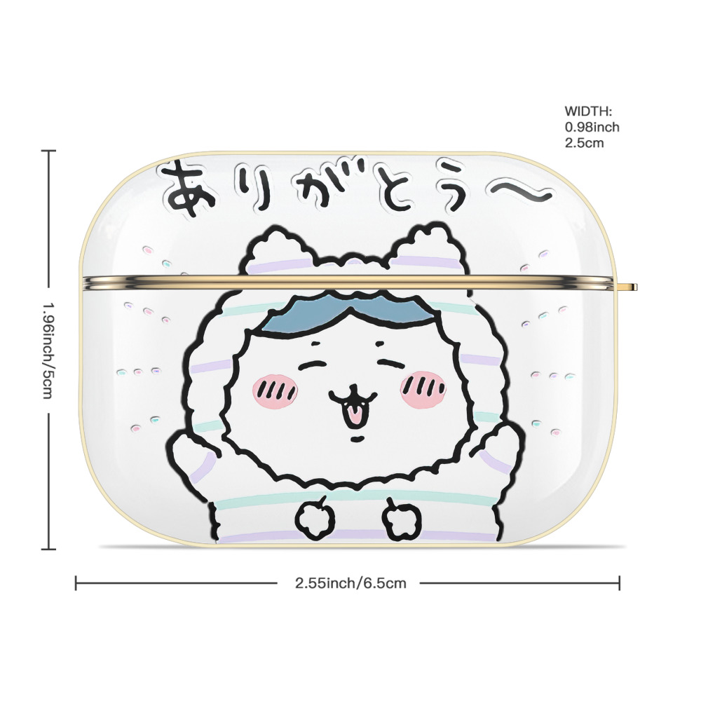 ちいかわ ハチワレ Chii-kawa hachiware 【AirPods Pro用】ハードシェル保護ケース｜耐衝撃・防指紋・カラビナ付き商品仕様