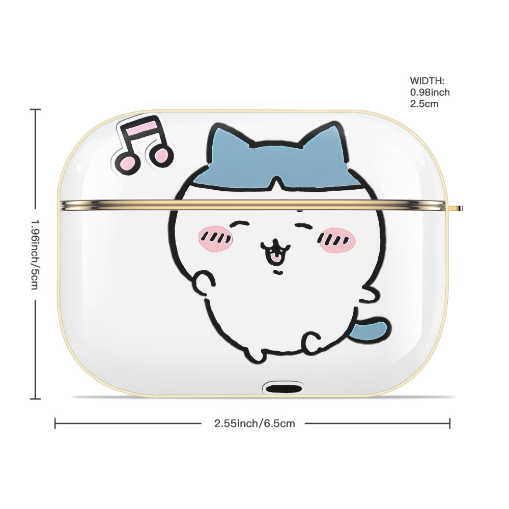 ちいかわ ハチワレ Chii-kawa hachiware 【AirPods Pro用】ハードシェル保護ケース｜耐衝撃・防指紋・カラビナ付き商品仕様