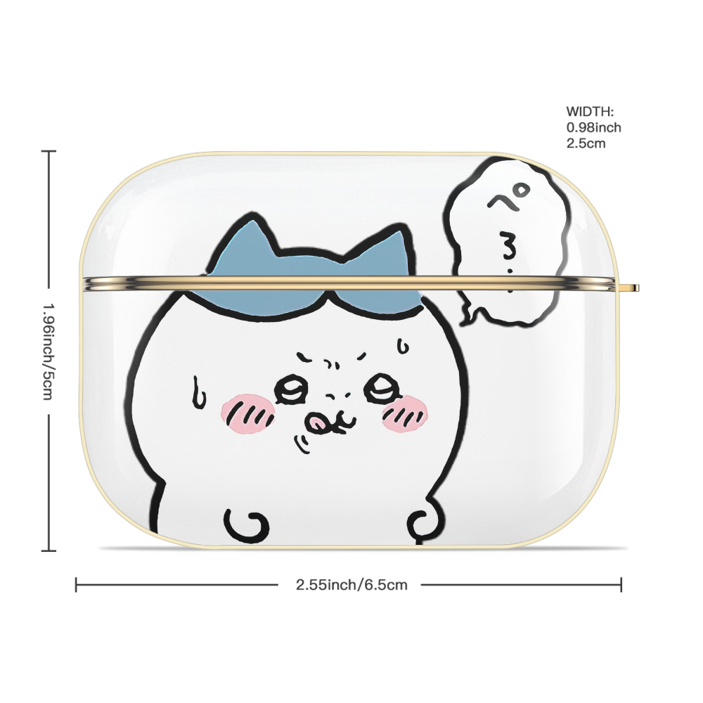 ちいかわ ハチワレ Chii-kawa hachiware 【AirPods Pro用】ハードシェル保護ケース｜耐衝撃・防指紋・カラビナ付き商品仕様