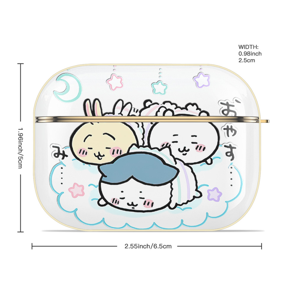 ちいかわ ハチワレ Chii-kawa hachiware 【AirPods Pro用】ハードシェル保護ケース｜耐衝撃・防指紋・カラビナ付き商品仕様