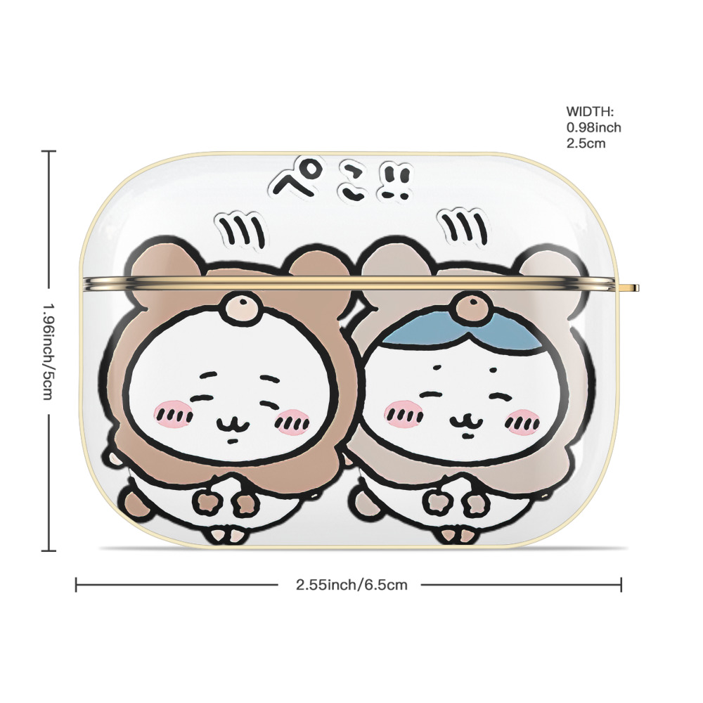 ちいかわ ハチワレ Chii-kawa hachiware 【AirPods Pro用】ハードシェル保護ケース｜耐衝撃・防指紋・カラビナ付き商品仕様