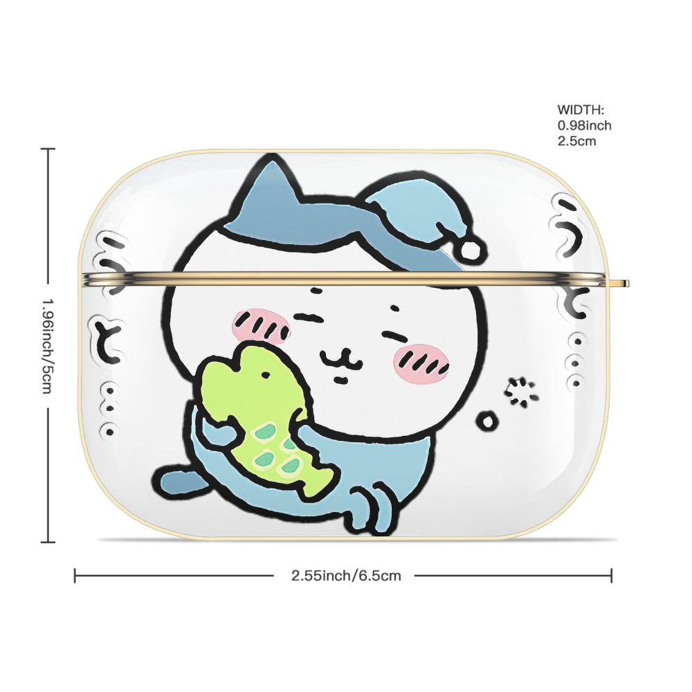 ちいかわ ハチワレ Chii-kawa hachiware 【AirPods Pro用】ハードシェル保護ケース｜耐衝撃・防指紋・カラビナ付き商品仕様