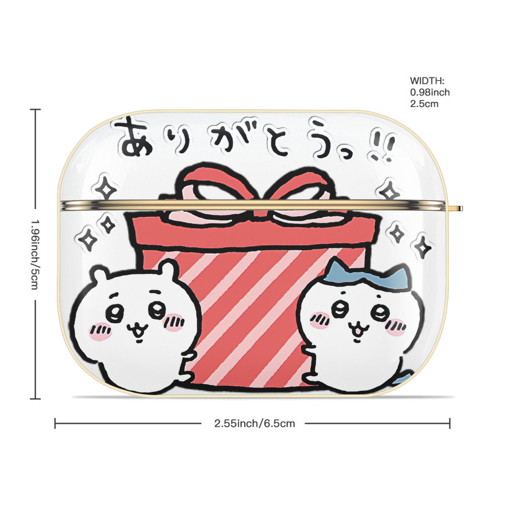 ちいかわ ハチワレ Chii-kawa hachiware 【AirPods Pro用】ハードシェル保護ケース｜耐衝撃・防指紋・カラビナ付き商品仕様