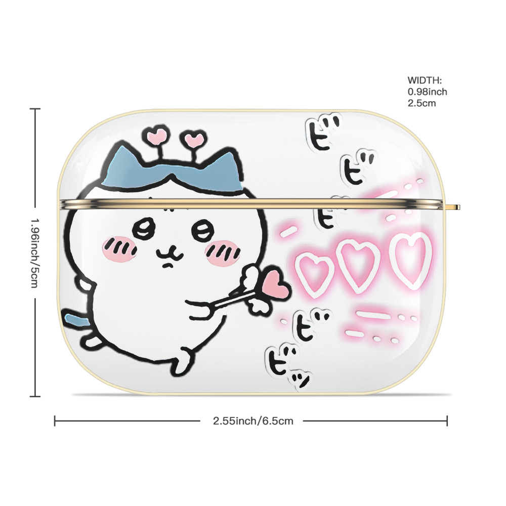 ちいかわ ハチワレ Chii-kawa hachiware 【AirPods Pro用】ハードシェル保護ケース｜耐衝撃・防指紋・カラビナ付き商品仕様