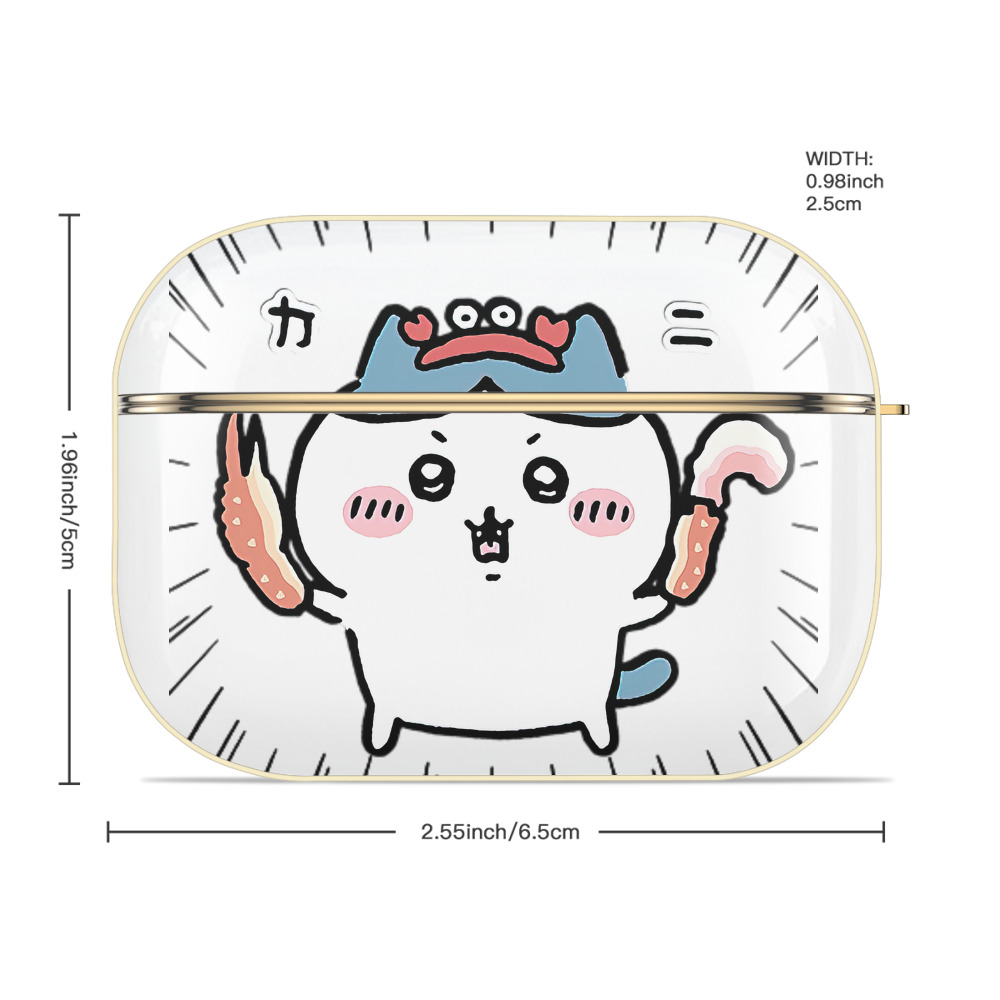 ちいかわ ハチワレ Chii-kawa hachiware 【AirPods Pro用】ハードシェル保護ケース｜耐衝撃・防指紋・カラビナ付き商品仕様