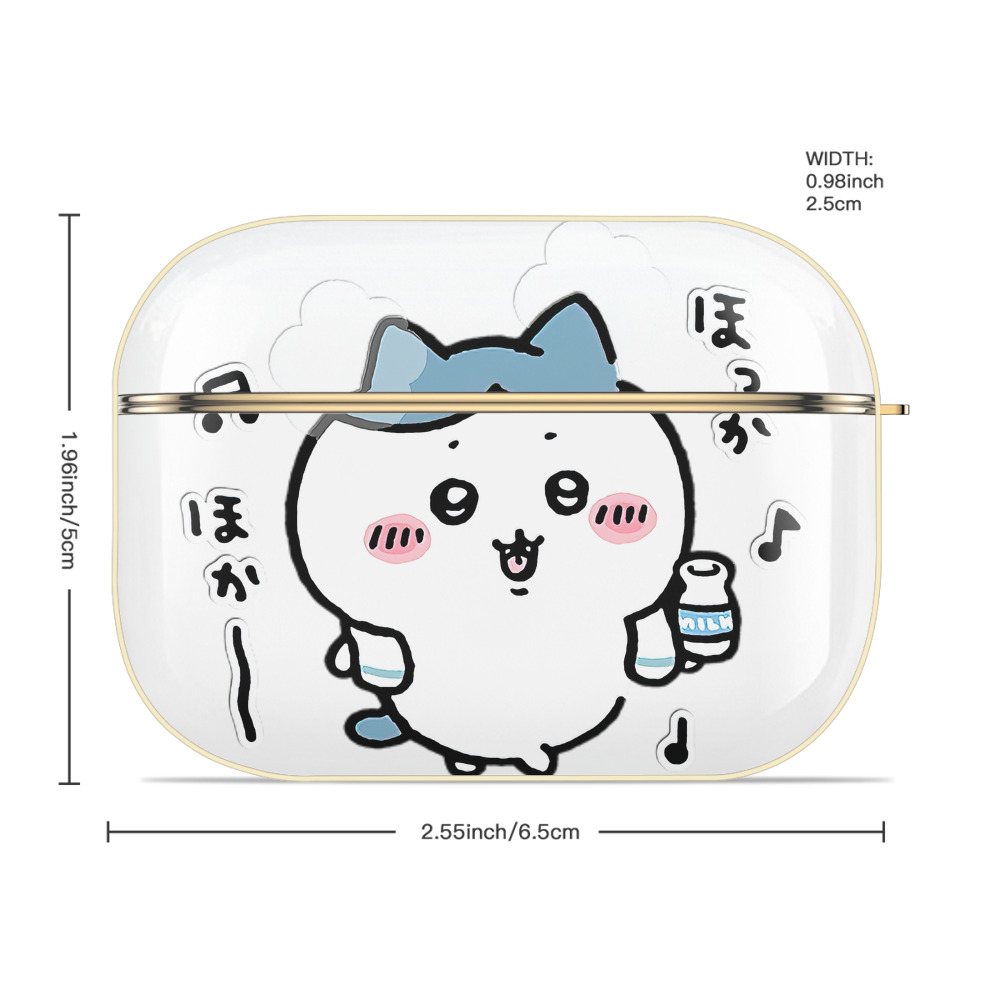 ちいかわ ハチワレ Chii-kawa hachiware 【AirPods Pro用】ハードシェル保護ケース｜耐衝撃・防指紋・カラビナ付き商品仕様