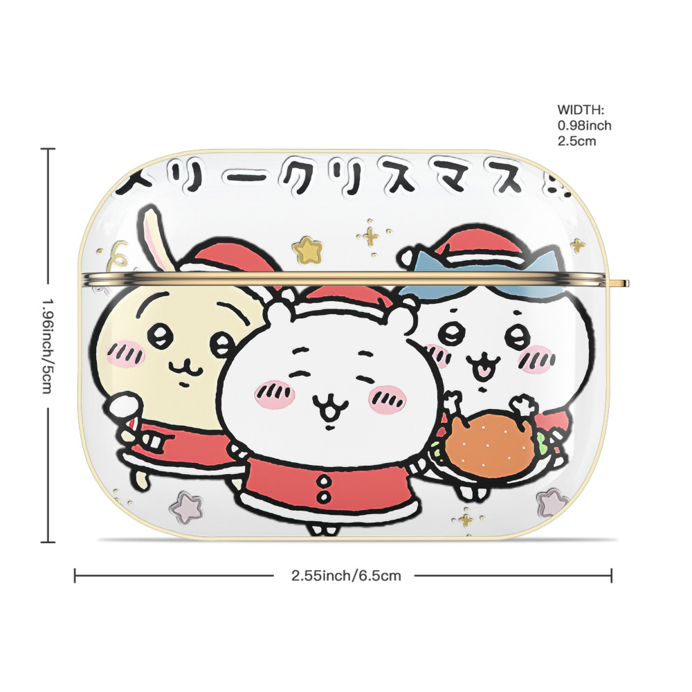 ちいかわ ハチワレ Chii-kawa hachiware 【AirPods Pro用】ハードシェル保護ケース｜耐衝撃・防指紋・カラビナ付き商品仕様