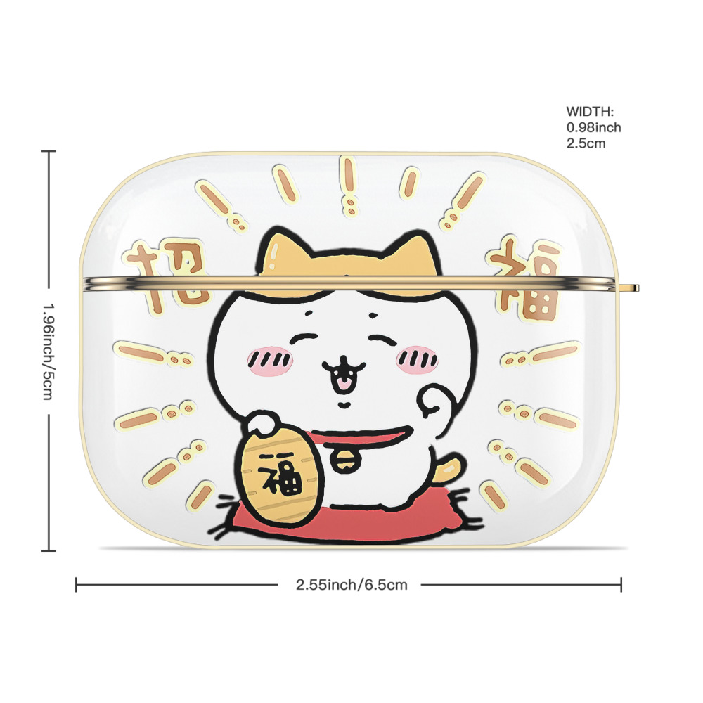 ちいかわ ハチワレ Chii-kawa hachiware 【AirPods Pro用】ハードシェル保護ケース｜耐衝撃・防指紋・カラビナ付き商品仕様