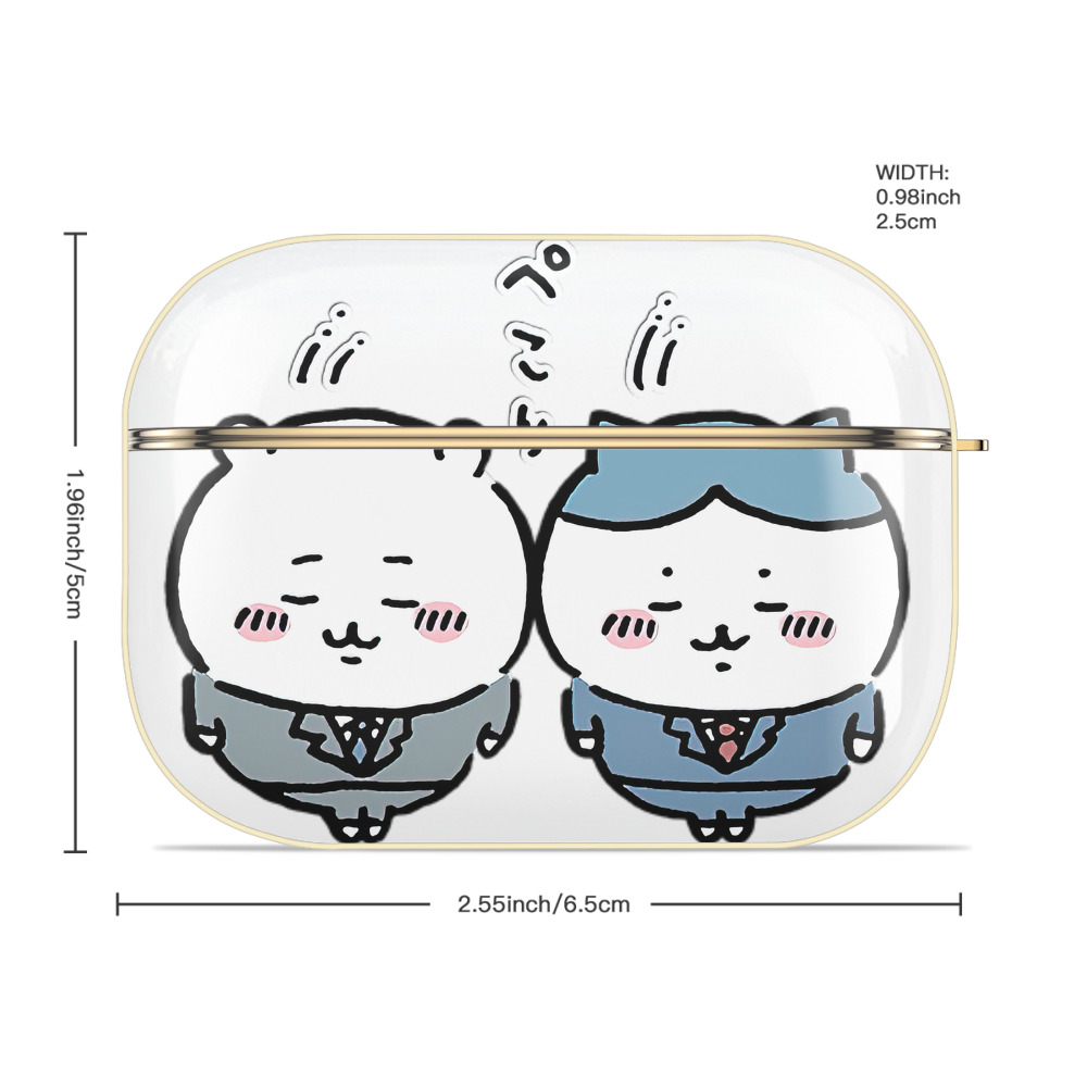 ちいかわ ハチワレ Chii-kawa hachiware 【AirPods Pro用】ハードシェル保護ケース｜耐衝撃・防指紋・カラビナ付き商品仕様