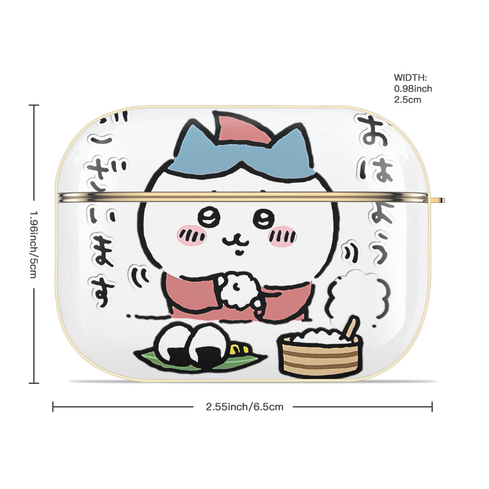 ちいかわ ハチワレ Chii-kawa hachiware 【AirPods Pro用】ハードシェル保護ケース｜耐衝撃・防指紋・カラビナ付き商品仕様