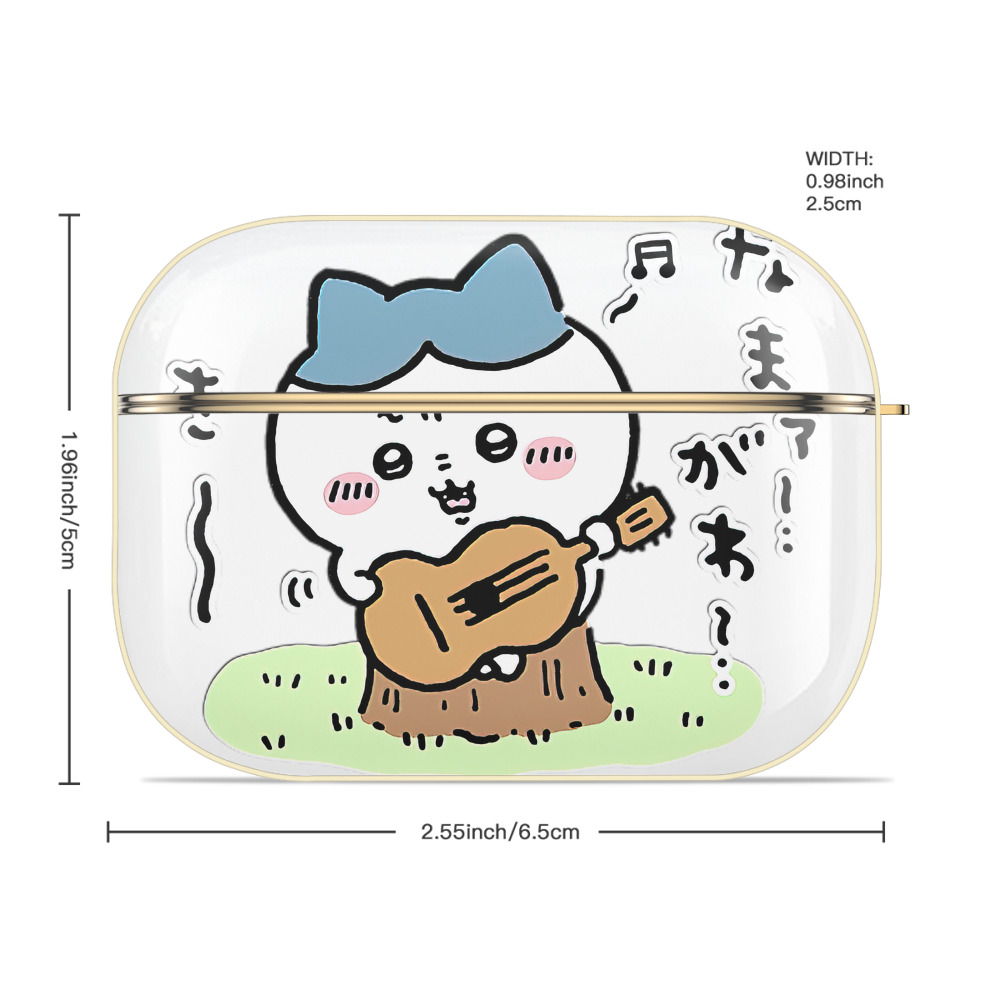 ちいかわ ハチワレ Chii-kawa hachiware 【AirPods Pro用】ハードシェル保護ケース｜耐衝撃・防指紋・カラビナ付き商品仕様