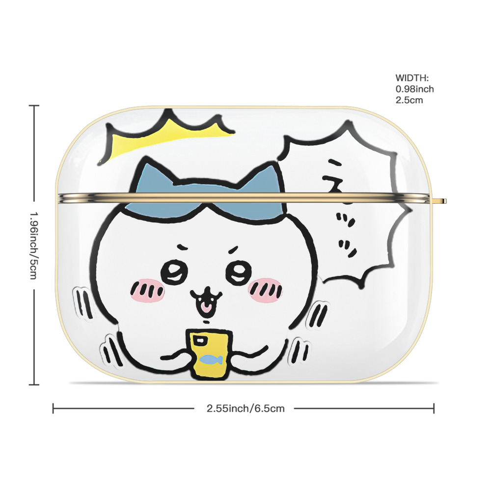 ちいかわ ハチワレ Chii-kawa hachiware 【AirPods Pro用】ハードシェル保護ケース｜耐衝撃・防指紋・カラビナ付き商品仕様